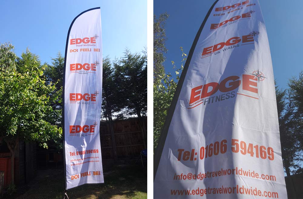 marketing - feather flags, beach flags at charger graphic design, northwich